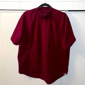 FIGS BURGUNDY MOCK NECK SCRUB TOP